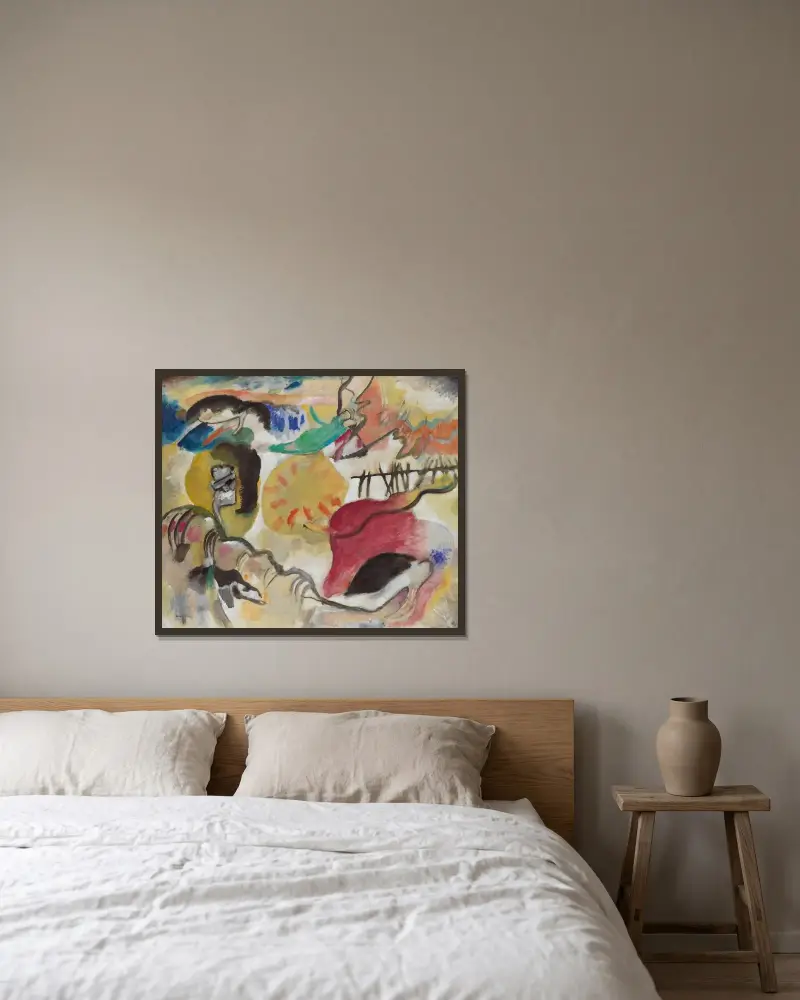 Improvizacja 27 (Ogród miłości II), Wassily Kandinsky w ramie na ścianie