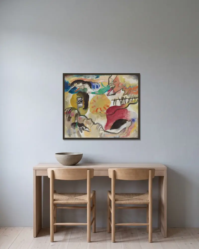 Improvizacja 27 (Ogród miłości II), Wassily Kandinsky w ramie na ścianie