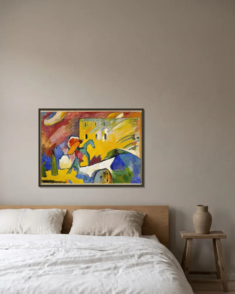 Improvisation 3 av Wassily Kandinsky inramad på en vägg