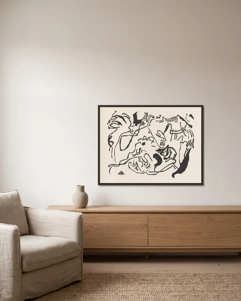 Klänge Pl. 06 von Wassily Kandinsky gerahmt an einer Wand