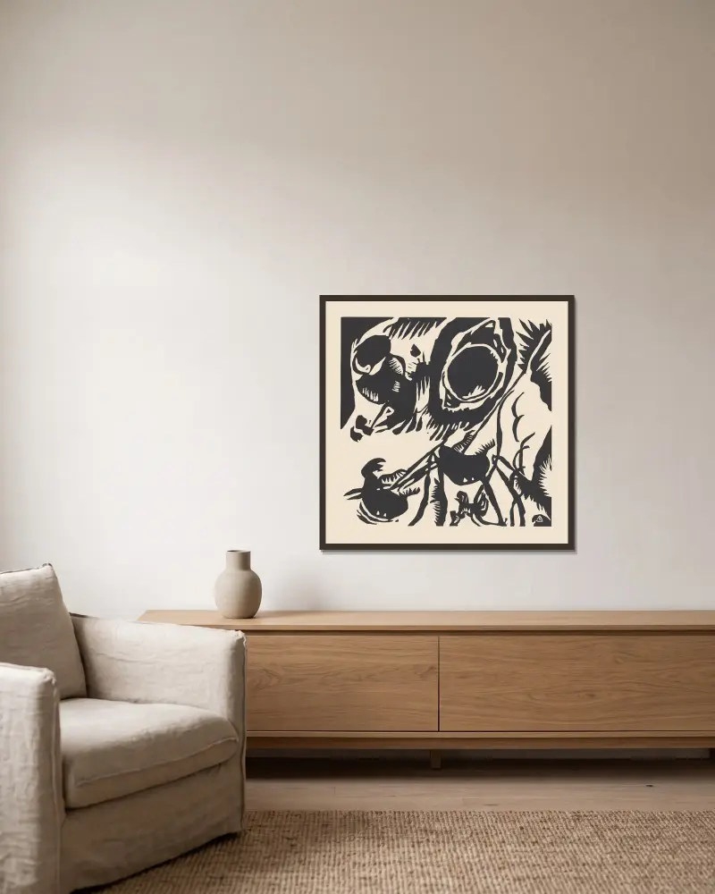 Dźwięki, plansza 8, Wassily Kandinsky w ramie na ścianie