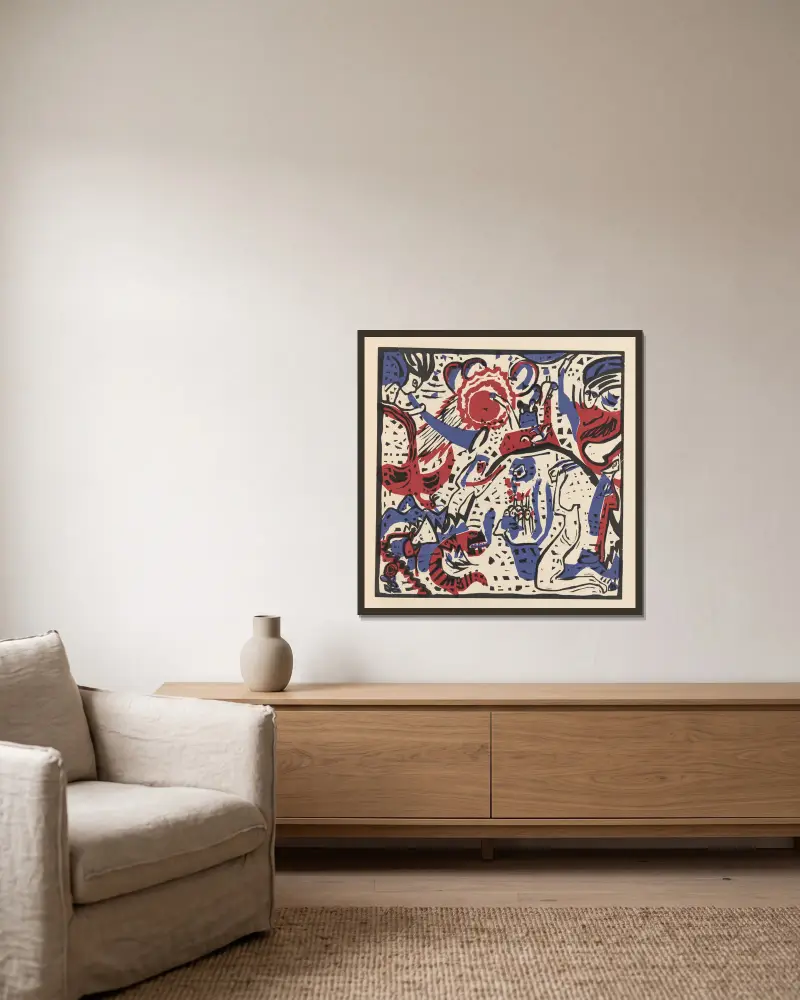 Zvuky Pl.11, Wassily Kandinsky v rámu na stěně