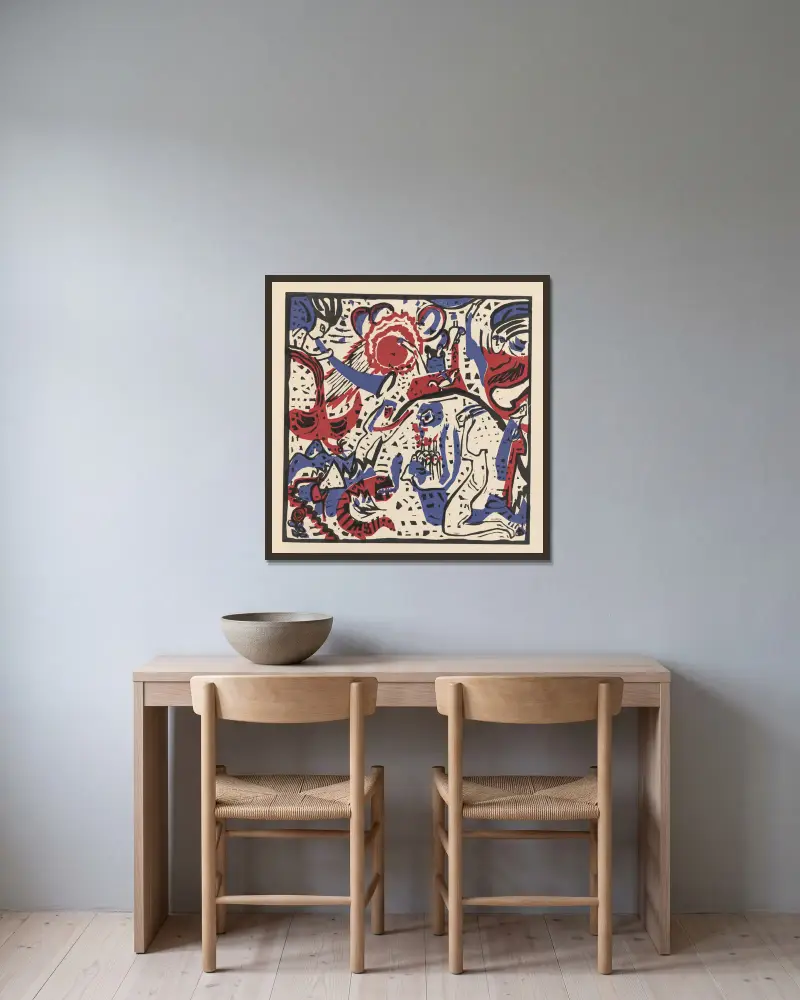 Zvuky Pl.11, Wassily Kandinsky v rámu na stěně