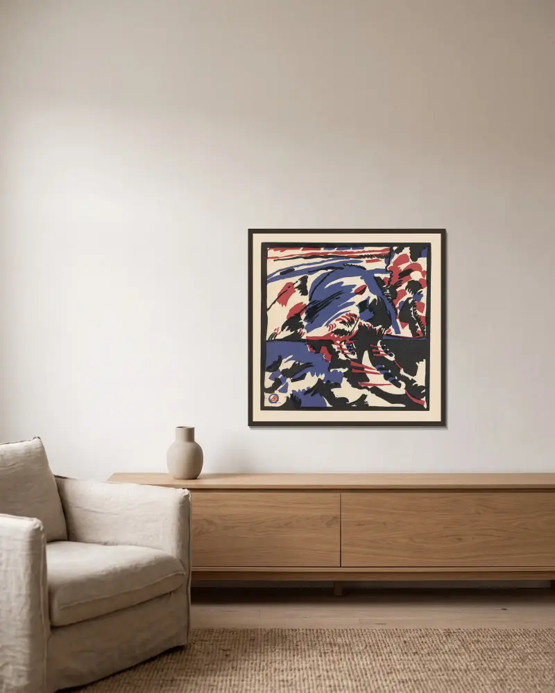 Klänge Pl. 12 von Wassily Kandinsky gerahmt an einer Wand