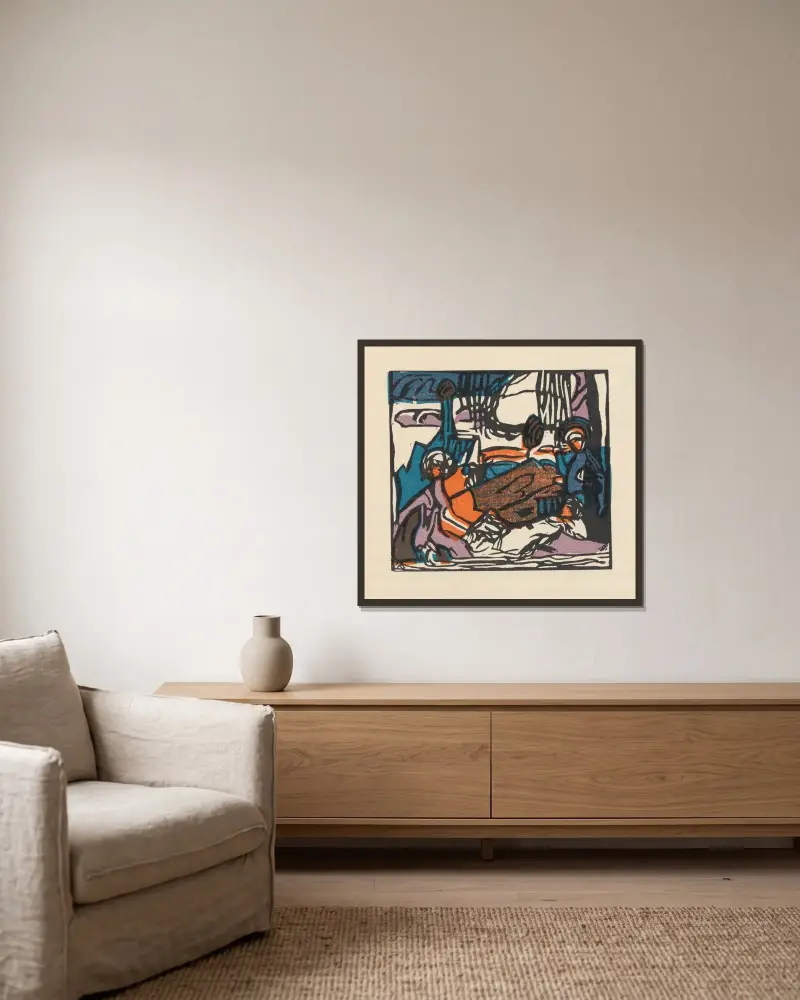 Dźwięki Pl. 13, Wassily Kandinsky w ramie na ścianie