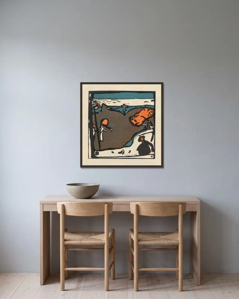 Klänge Pl.16 av Wassily Kandinsky inramad på en vägg