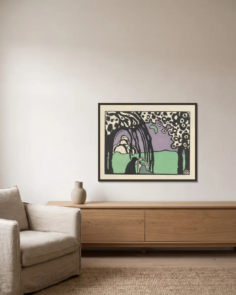 Klänge Tafel 20 von Wassily Kandinsky gerahmt an einer Wand