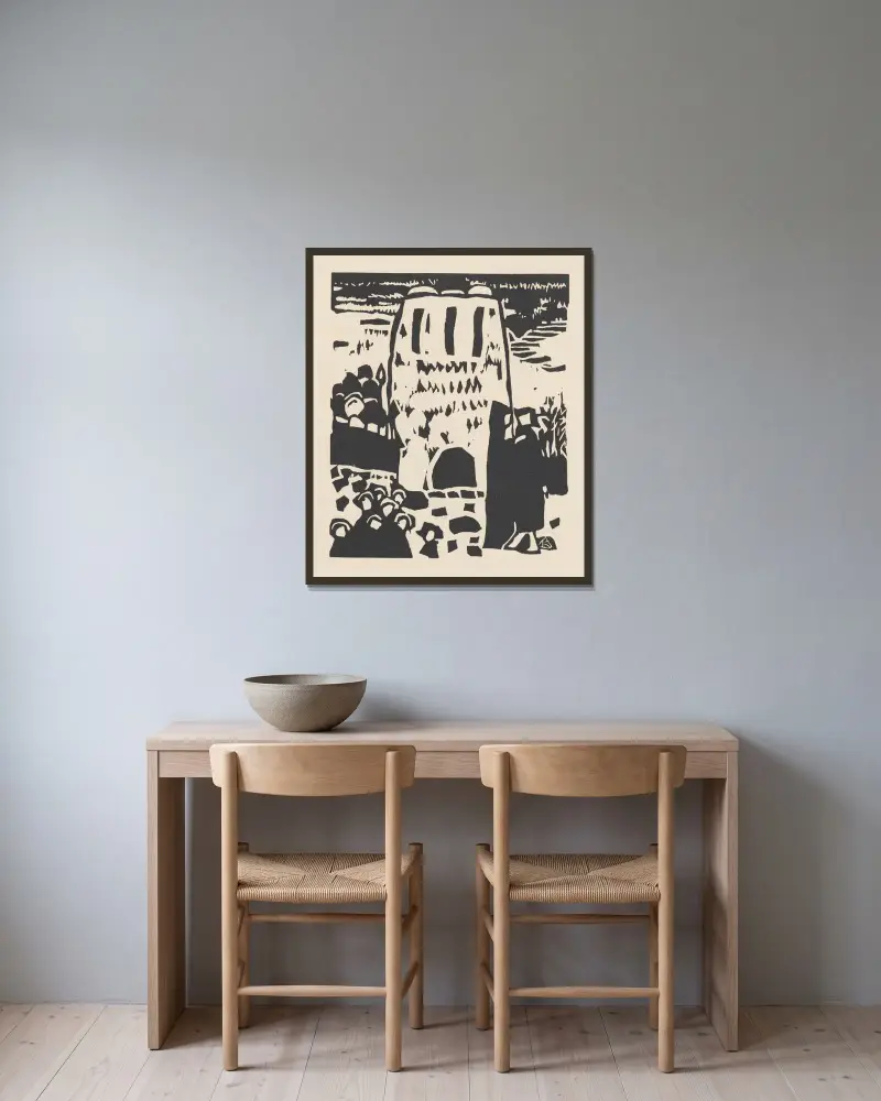 Klänge Taf. 22 von Wassily Kandinsky gerahmt an einer Wand