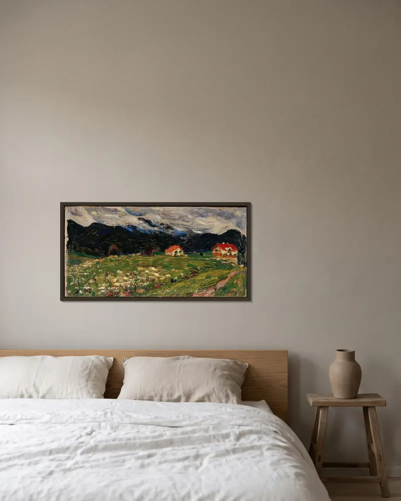 Kochelsee bei München von Wassily Kandinsky gerahmt an einer Wand