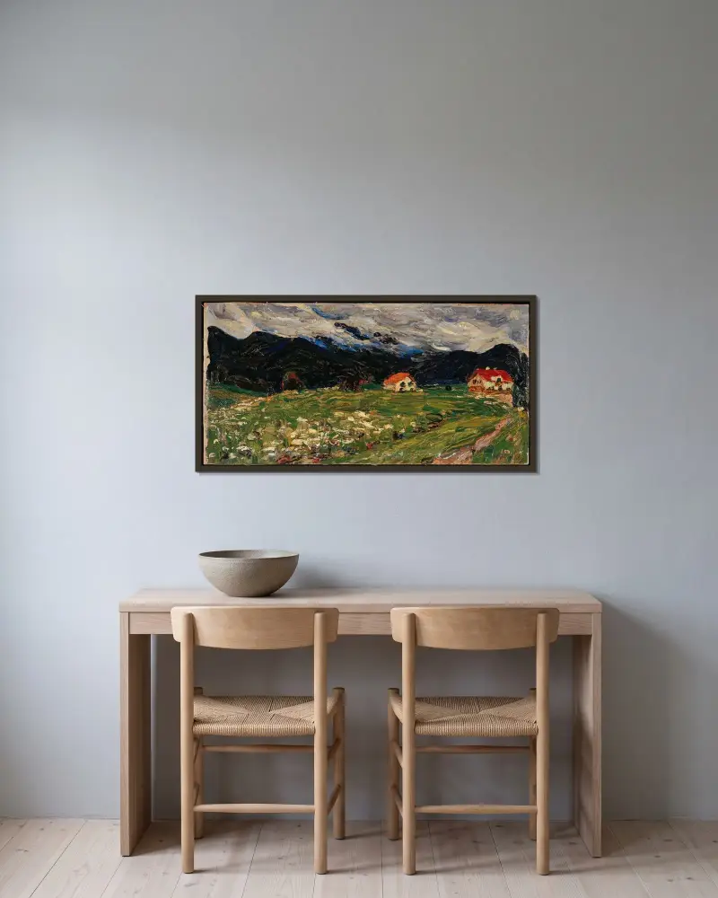 Kochelsee bei München von Wassily Kandinsky gerahmt an einer Wand