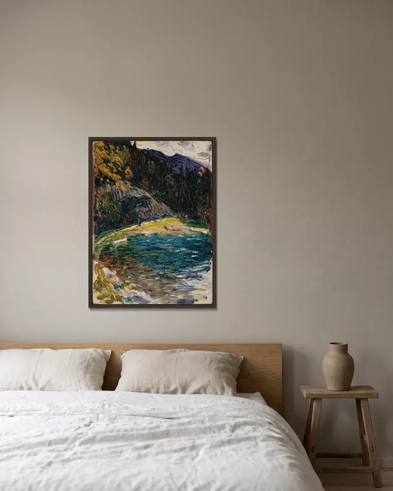 Kochel, gamla Kesselbergstrasse av Wassily Kandinsky inramad på en vägg