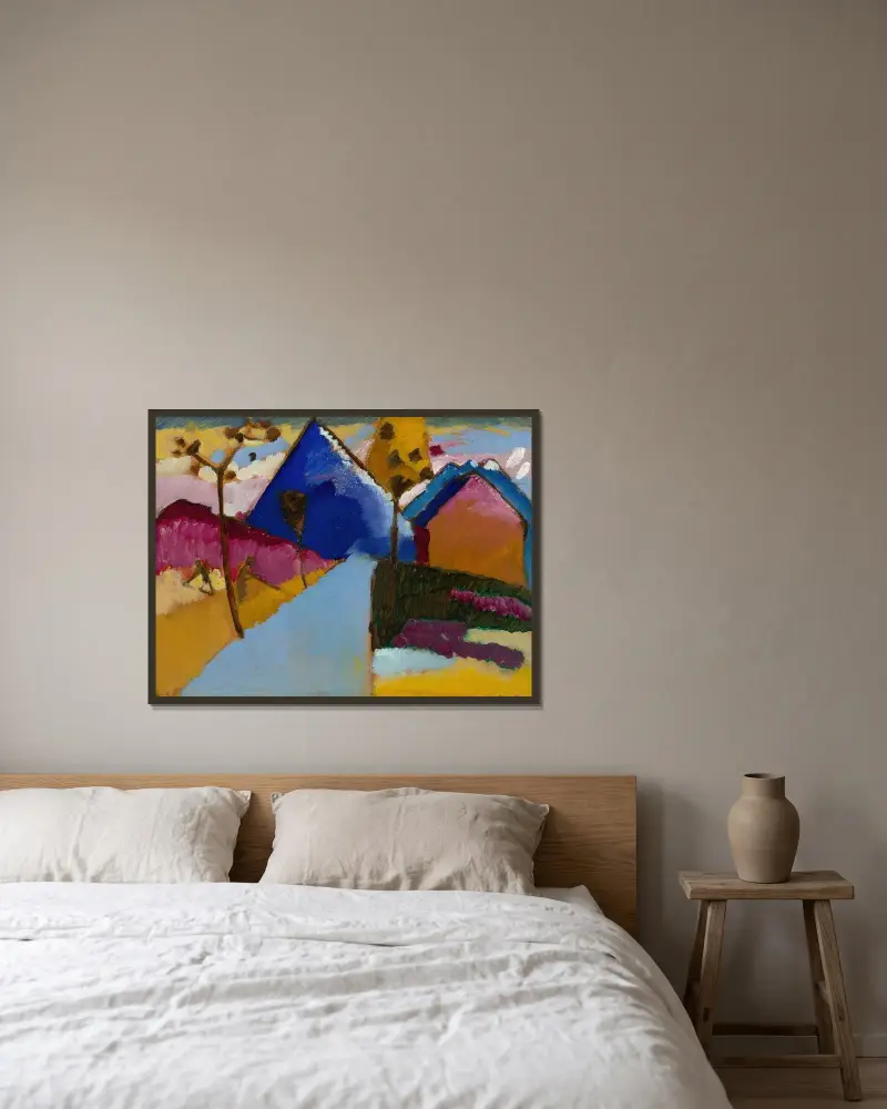 Kochel – Straight Street av Wassily Kandinsky inramad på en vägg