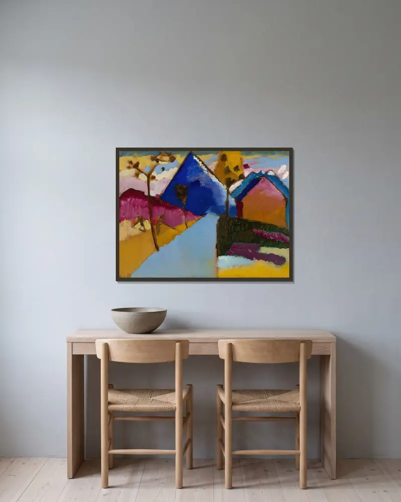 Kochel – Straight Street av Wassily Kandinsky inramad på en vägg