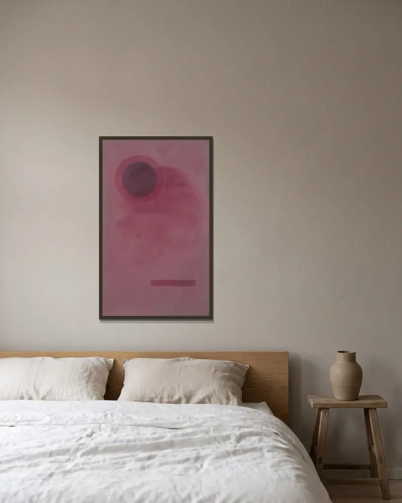 Kreis und Rechteck (Circle and Rectangle) av Wassily Kandinsky inramad på en vägg