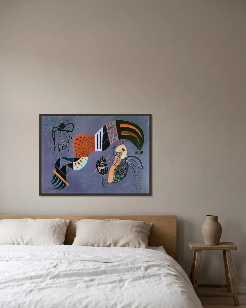 L’Élan tempéré von Wassily Kandinsky gerahmt an einer Wand