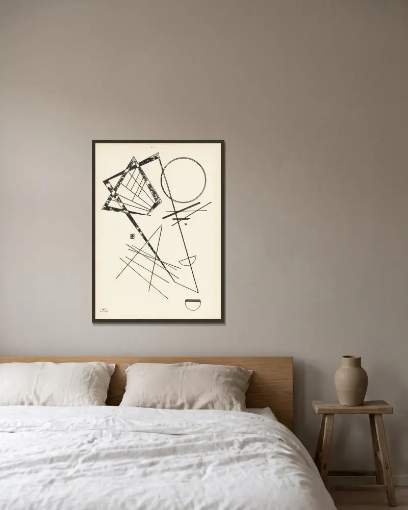 Utan titel, 1930 – nr 1 av Wassily Kandinsky inramad på en vägg