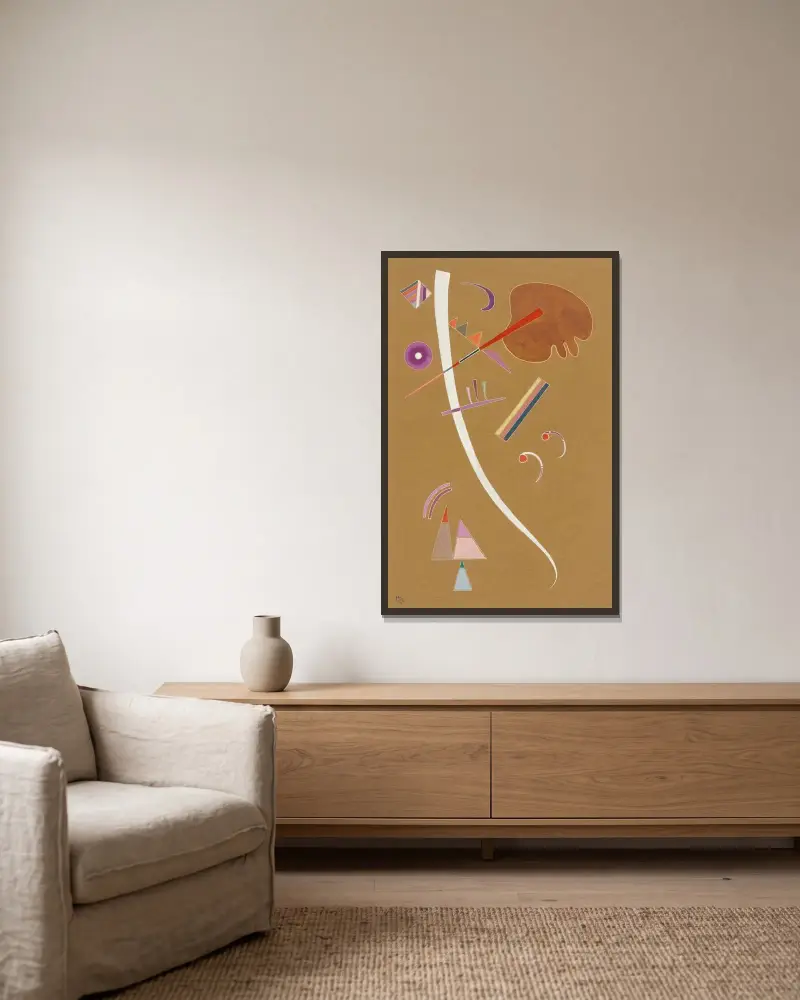 Utan titel, 1940 av Wassily Kandinsky inramad på en vägg