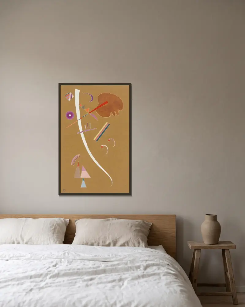 Utan titel, 1940 av Wassily Kandinsky inramad på en vägg