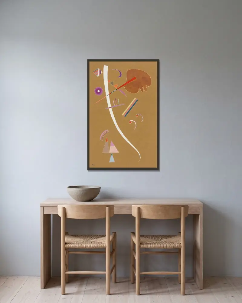 Utan titel, 1940 av Wassily Kandinsky inramad på en vägg