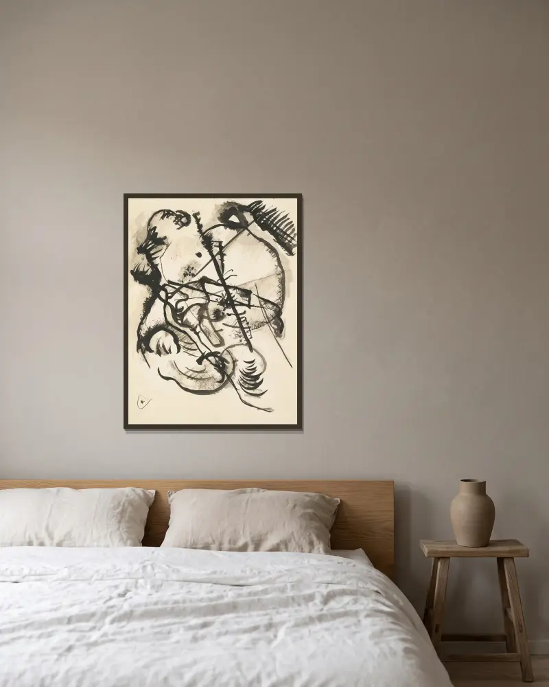 Ohne Titel – Nr. 1 von Wassily Kandinsky gerahmt an einer Wand