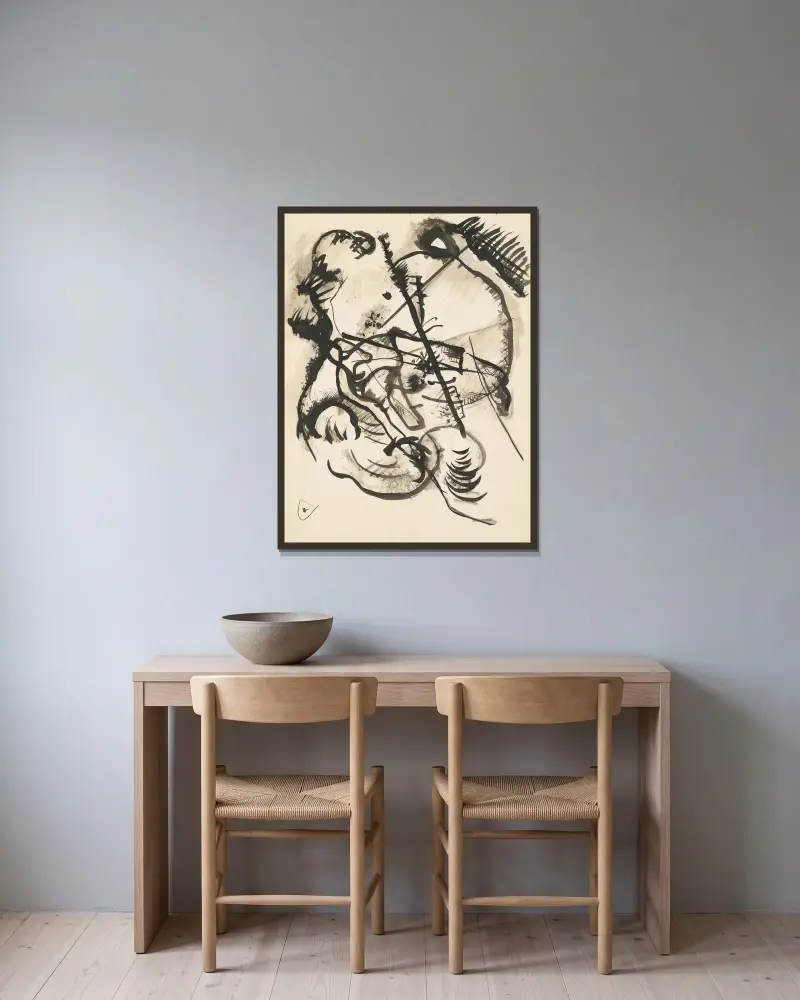 Ohne Titel – Nr. 1 von Wassily Kandinsky gerahmt an einer Wand