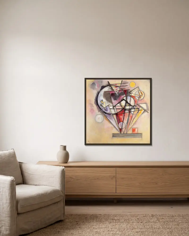 Auf den Punkten von Wassily Kandinsky gerahmt an einer Wand