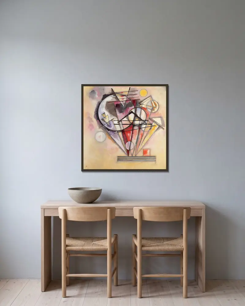 Auf den Punkten von Wassily Kandinsky gerahmt an einer Wand