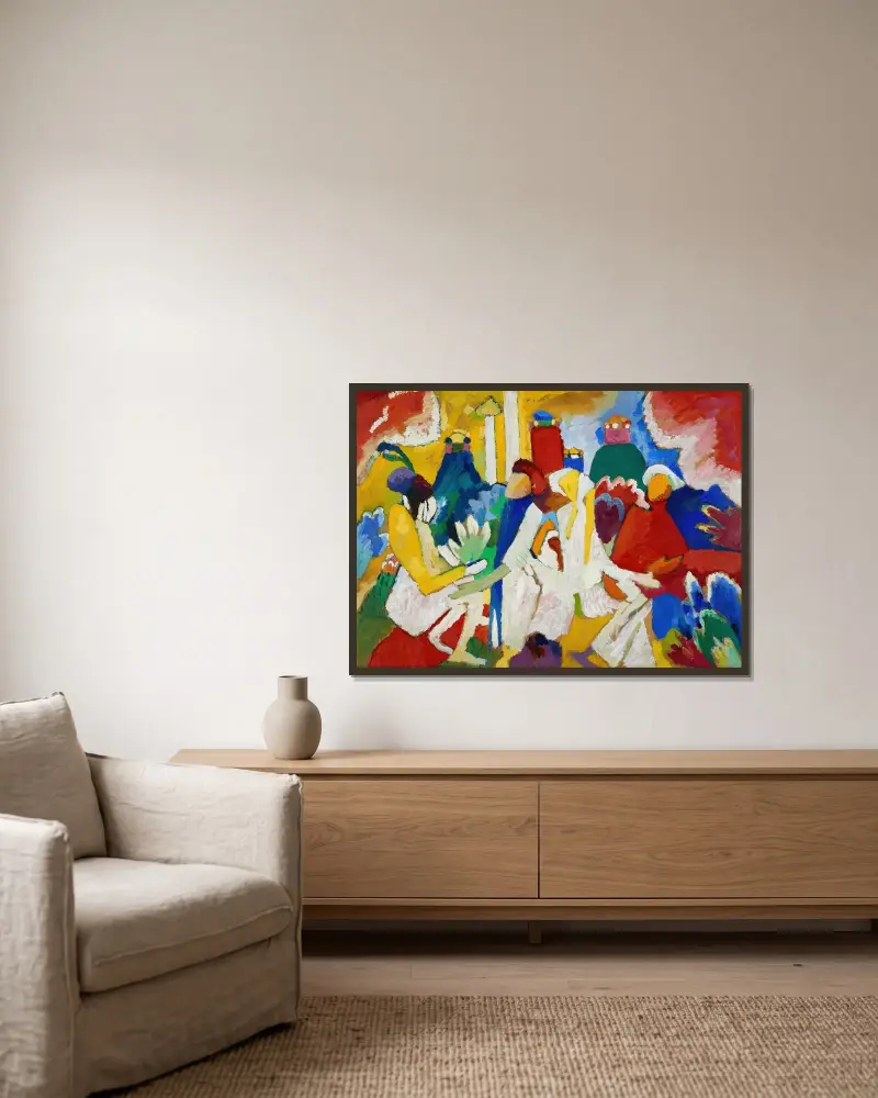 Oriental av Wassily Kandinsky inramad på en vägg