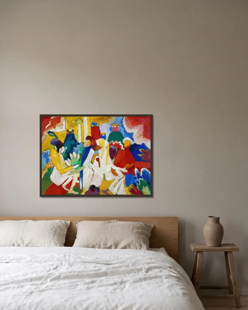 Oriental av Wassily Kandinsky inramad på en vägg