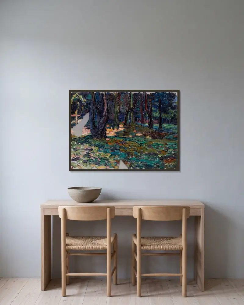 Parc de Saint-Cloud av Wassily Kandinsky inramad på en vägg