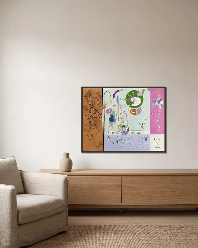 Verschiedene Parteien von Wassily Kandinsky gerahmt an einer Wand