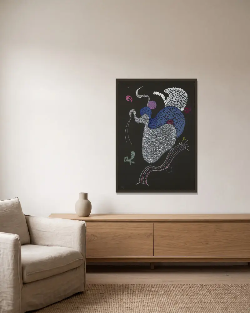 Pointillé, Wassily Kandinsky w ramie na ścianie