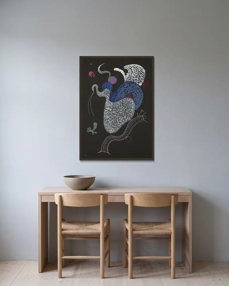 Pointillé, Wassily Kandinsky w ramie na ścianie