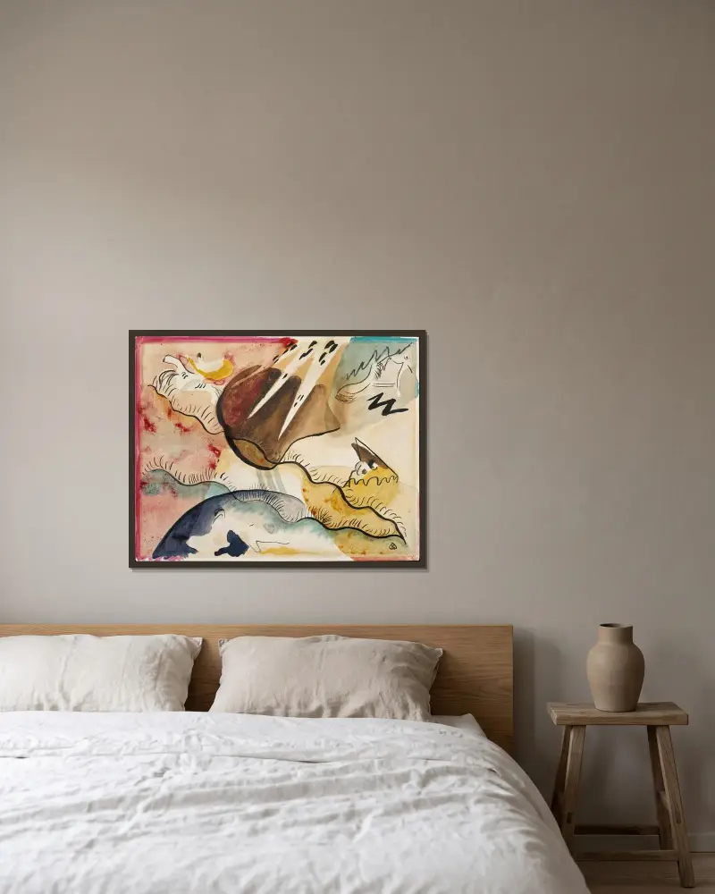 Rain Landscape av Wassily Kandinsky inramad på en vägg