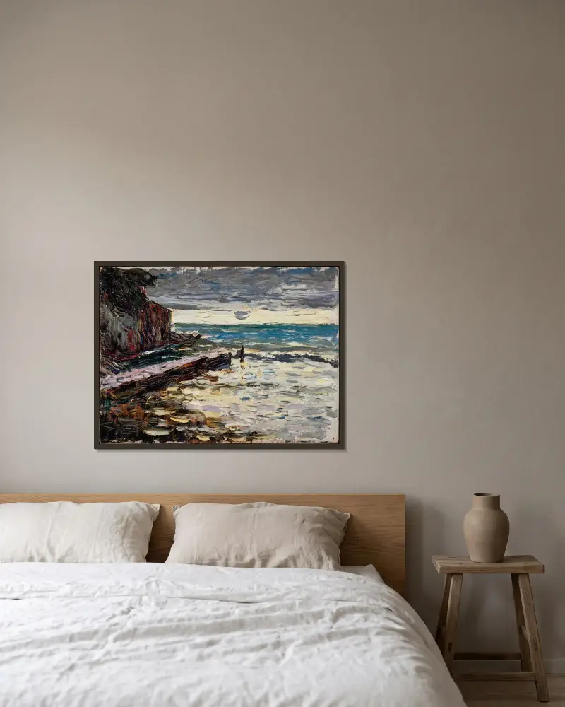 Rapallo, Stormy Sea av Wassily Kandinsky inramad på en vägg