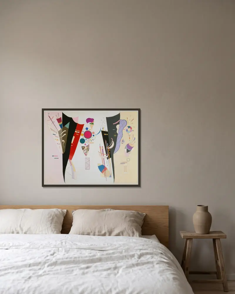 Reciprocal Accord av Wassily Kandinsky inramad på en vägg