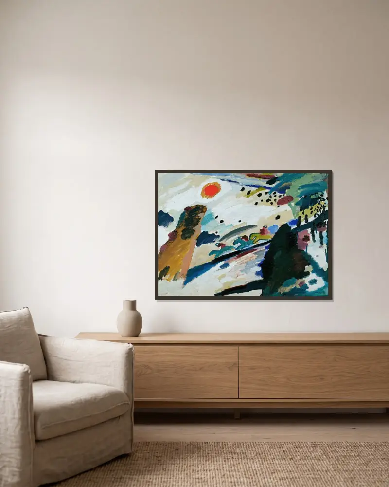 Pejzaż romantyczny, Wassily Kandinsky w ramie na ścianie