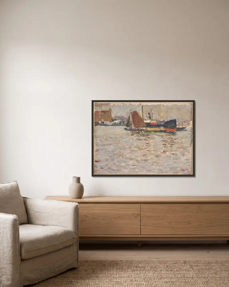 Rotterdam, 1904 von Wassily Kandinsky gerahmt an einer Wand