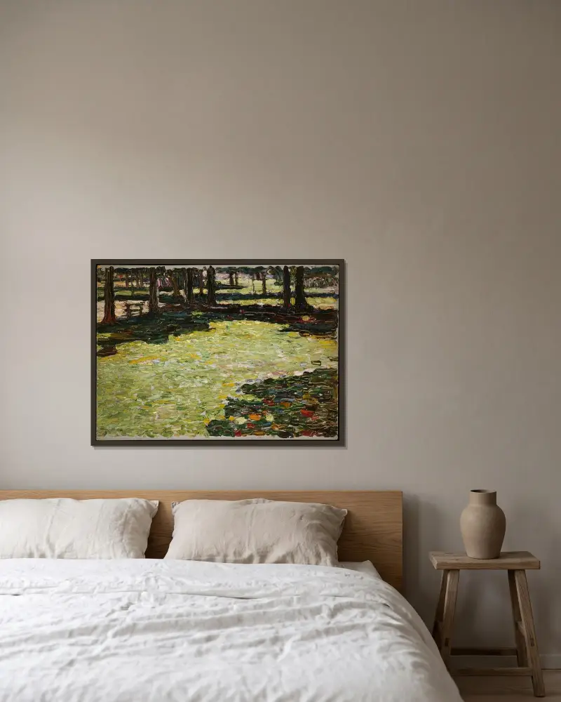 Saint-Cloud Park, clearing av Wassily Kandinsky inramad på en vägg