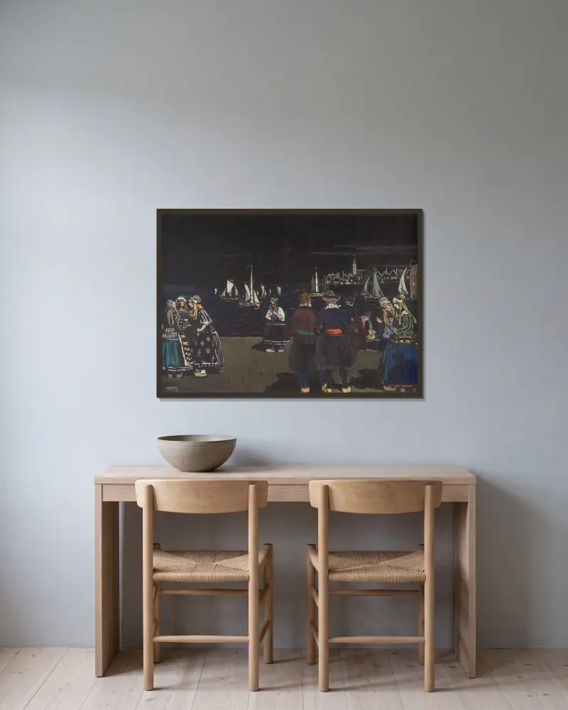 Samstagsrast (Holland) von Wassily Kandinsky gerahmt an einer Wand