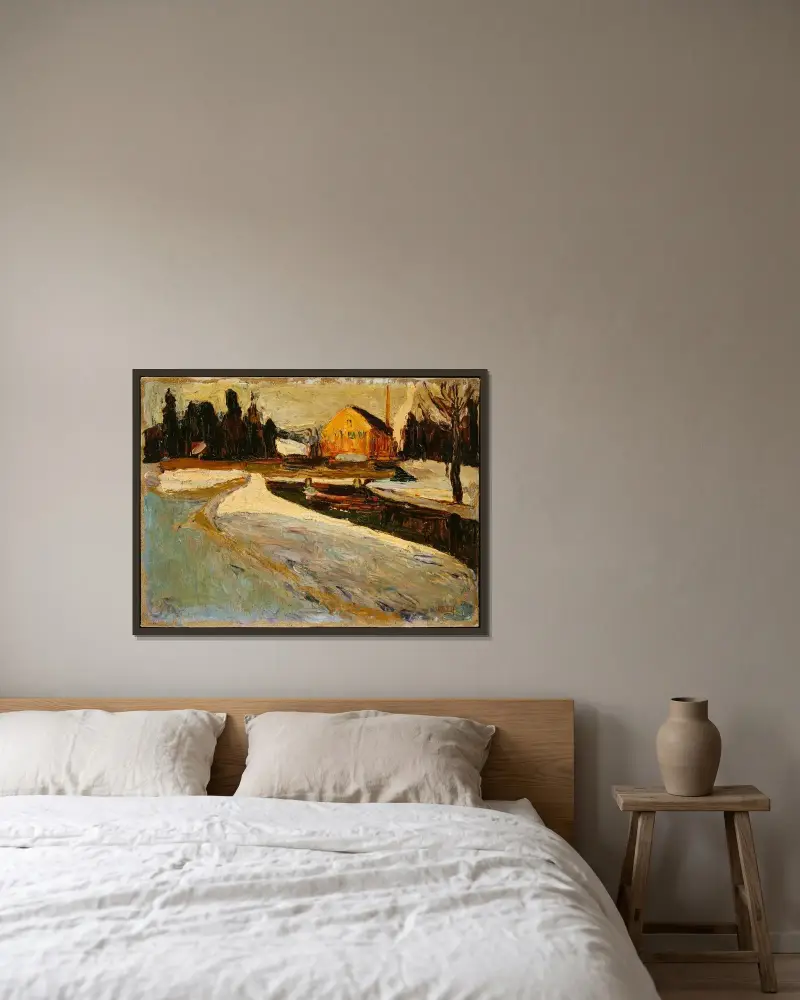 Schwabing, Winter Sun av Wassily Kandinsky inramad på en vägg
