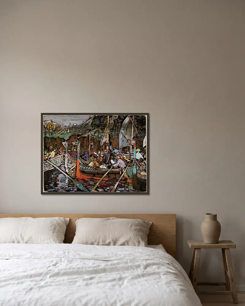 Song av Wassily Kandinsky inramad på en vägg