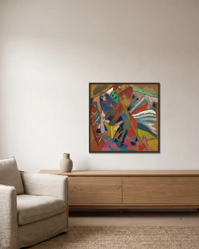 St. George II av Wassily Kandinsky inramad på en vägg