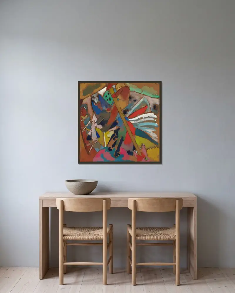 St. George II av Wassily Kandinsky inramad på en vägg