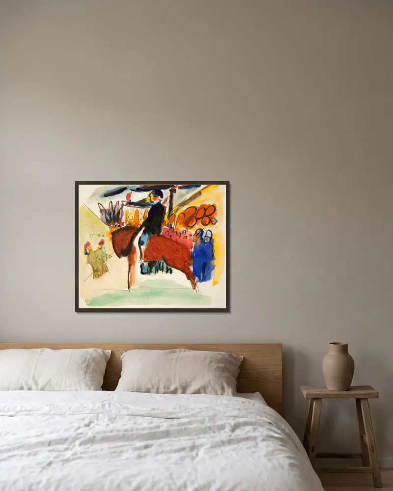 Study for Impression IV (Policeman) av Wassily Kandinsky inramad på en vägg