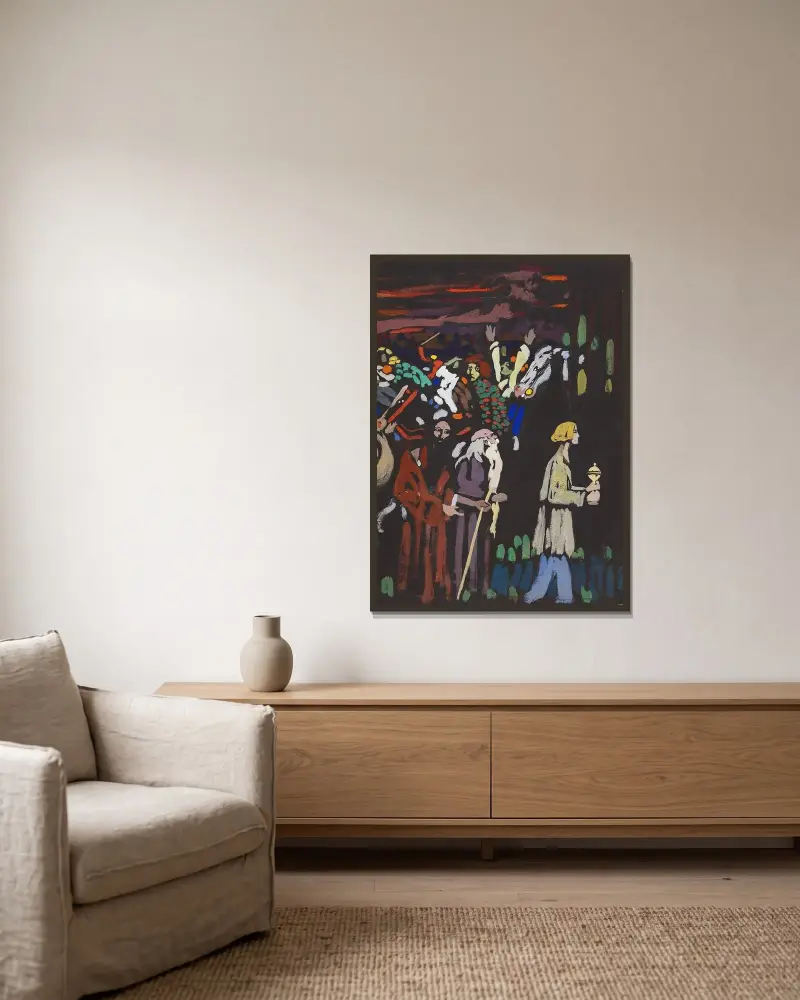 Studie zu „Panik“ von Wassily Kandinsky gerahmt an einer Wand