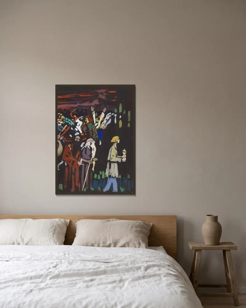 Studie zu „Panik“ von Wassily Kandinsky gerahmt an einer Wand
