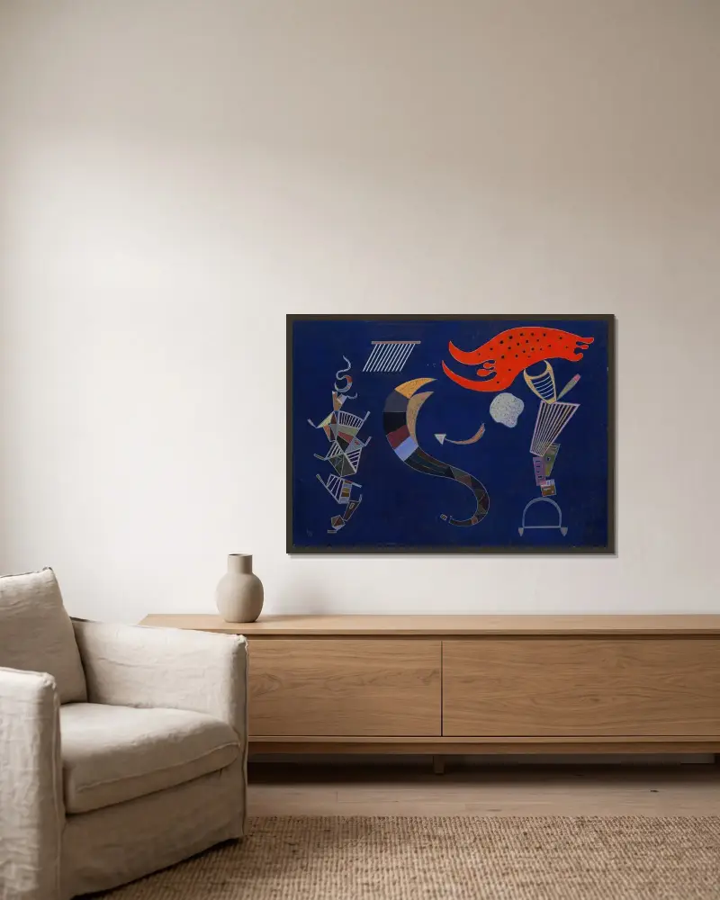 The Arrow av Wassily Kandinsky inramad på en vägg