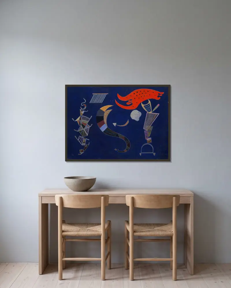 The Arrow av Wassily Kandinsky inramad på en vägg