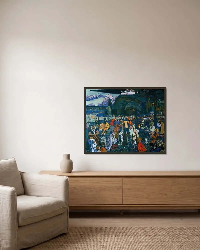 The colorful life av Wassily Kandinsky inramad på en vägg